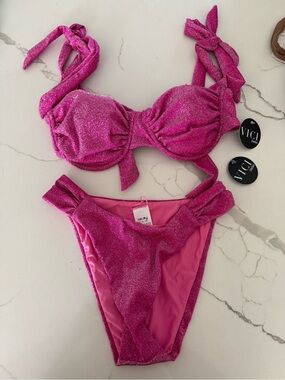 Vici Shimmery Hot Pink Two-Piece Bikini